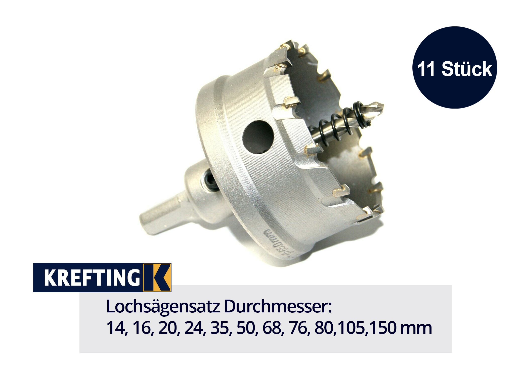 Lochsäge Hartmetall HM Bohrkrone Kreisschneider für Edelstahl 14-150 mm Bohrer OB10122