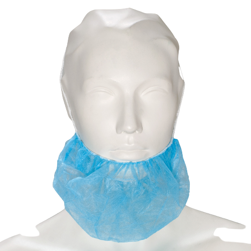 Bartschutz mit latexfreiem Gummiband blau - PP